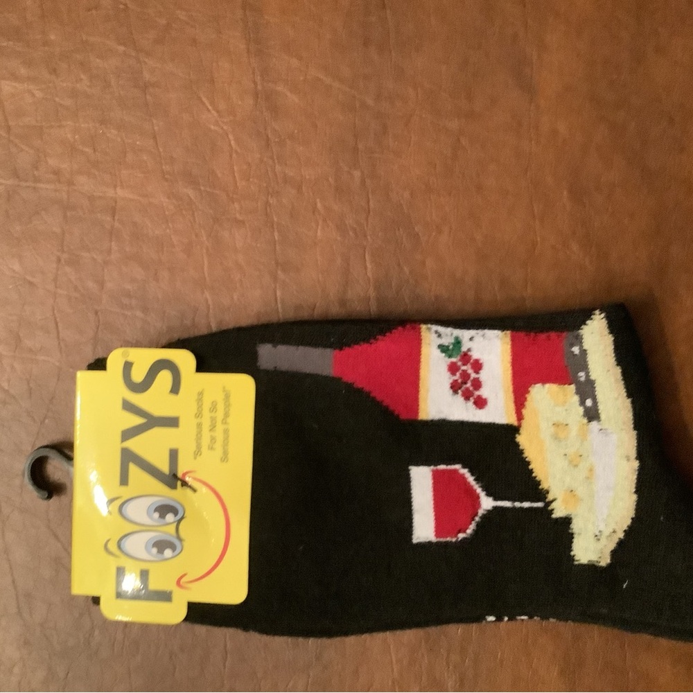 Black Wine-Themed Socks